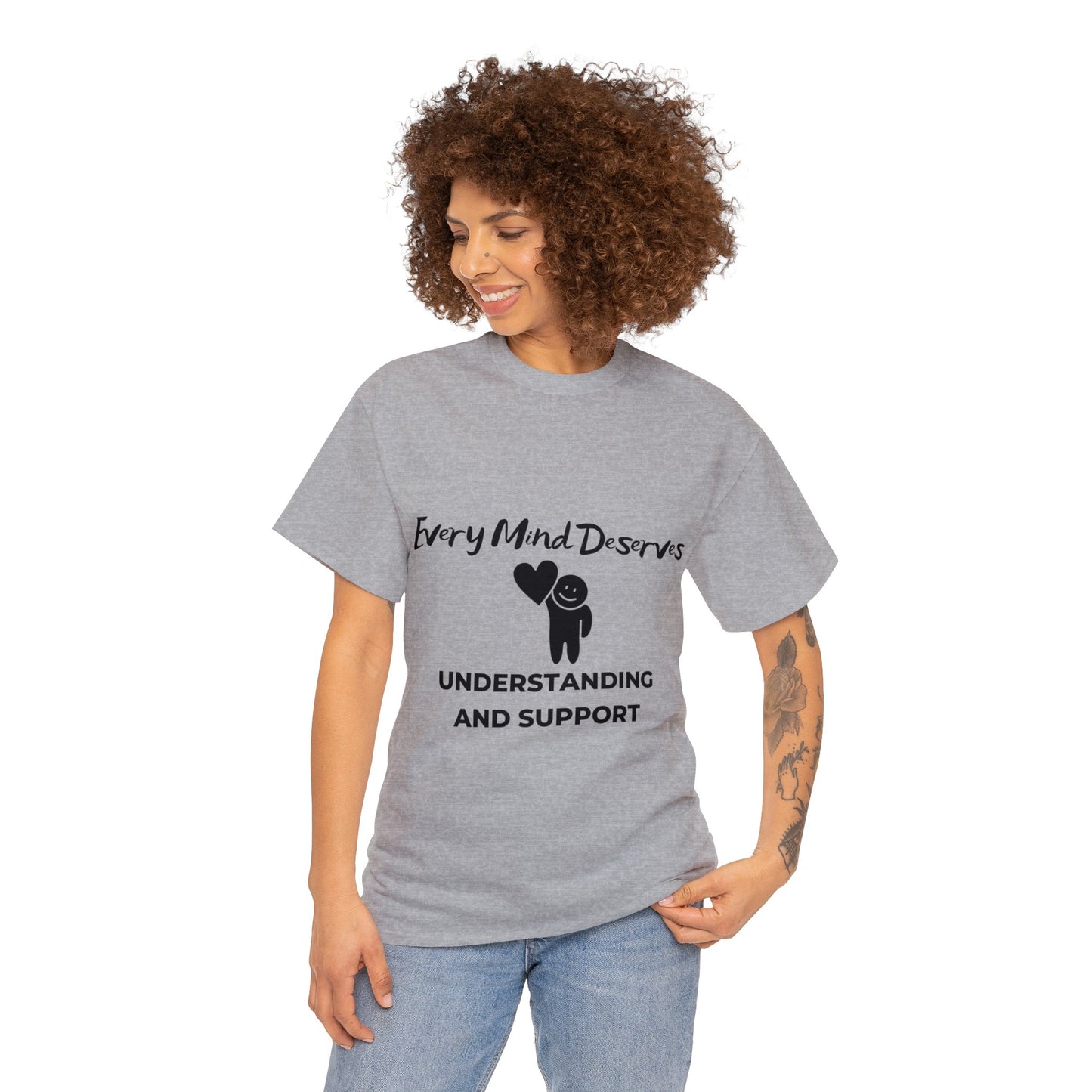 Unisex Heavy Cotton Tee - Every Mind Deserves Understanding and Support