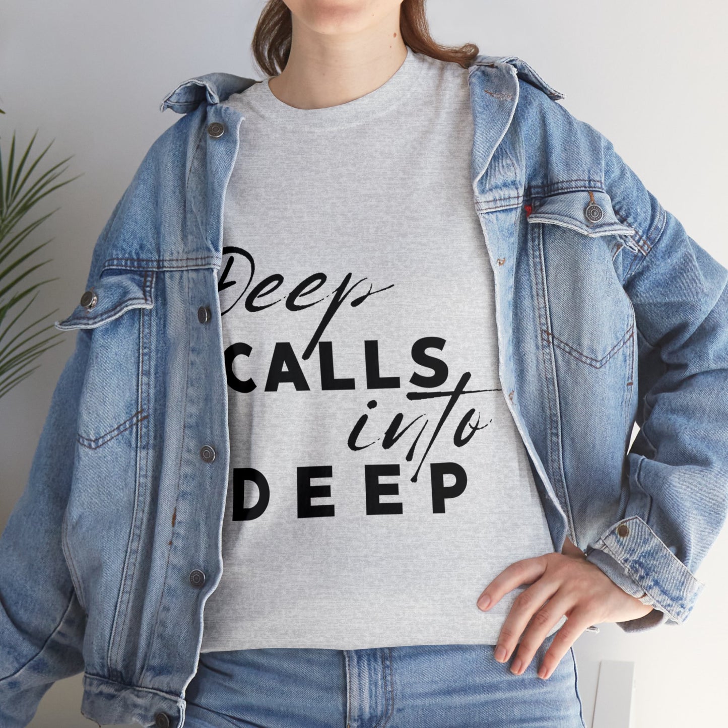 Unisex Heavy Cotton Tee - Deep calls into deep