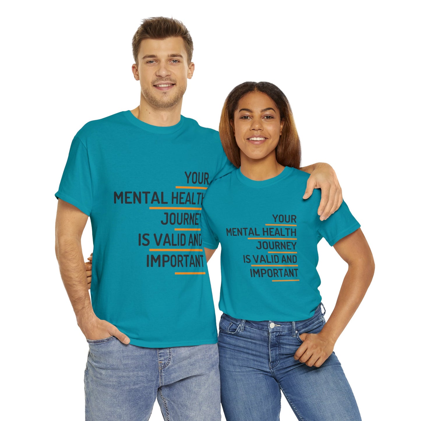 Unisex Heavy Cotton Tee - Your Mental Health Journey is Valid and Important