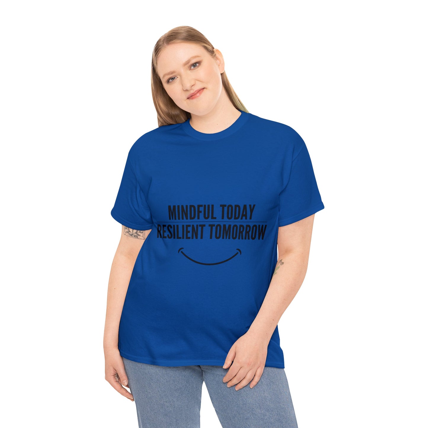 Unisex Heavy Cotton Tee - Mindful Today, Resilient Tomorrow