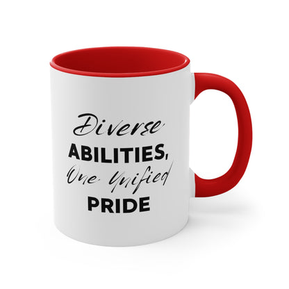 Accent Coffee Mug - Diverse Abilities, One Unified Pride