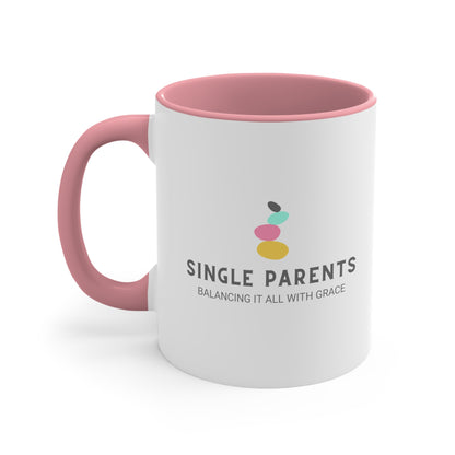 Accent Coffee Mug - Single Parents: Balancing It All with Grace