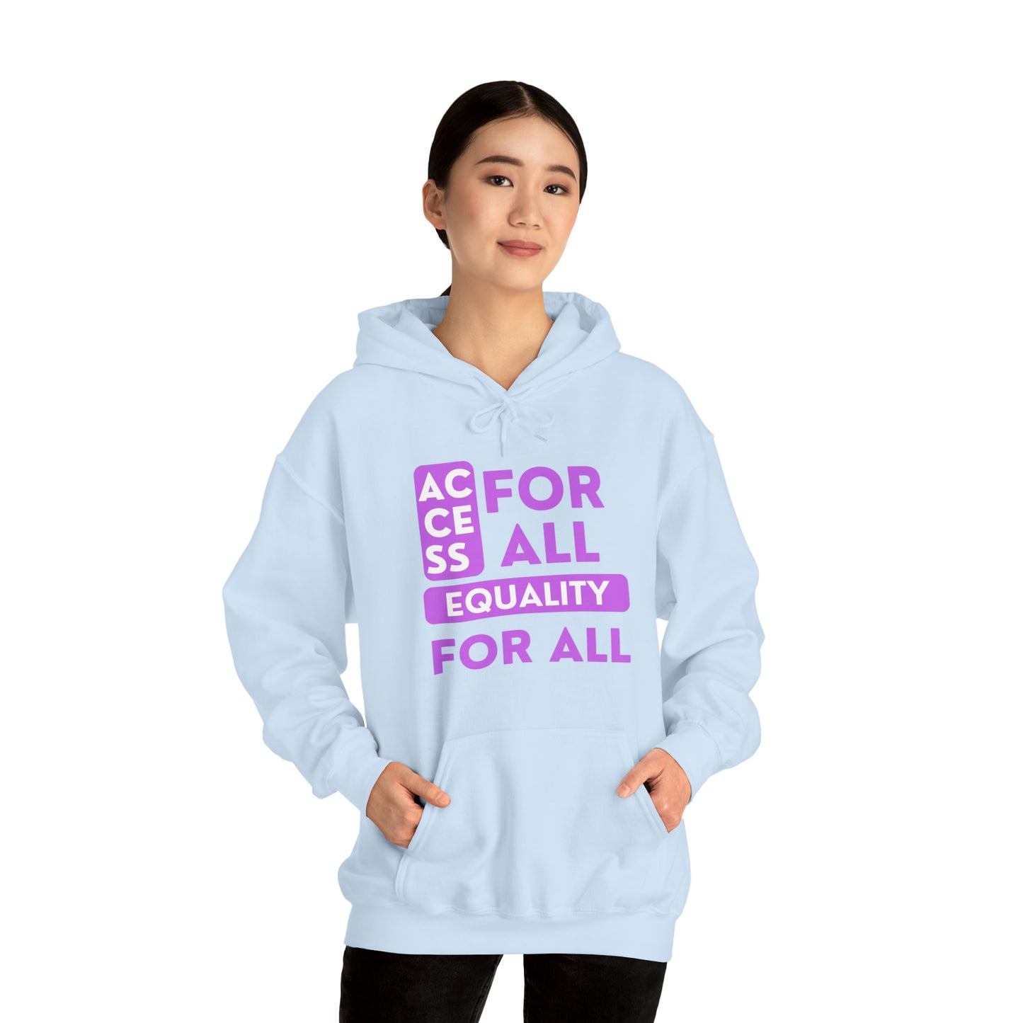 Unisex Heavy Hooded Sweatshirt - Access for All, Equality for All