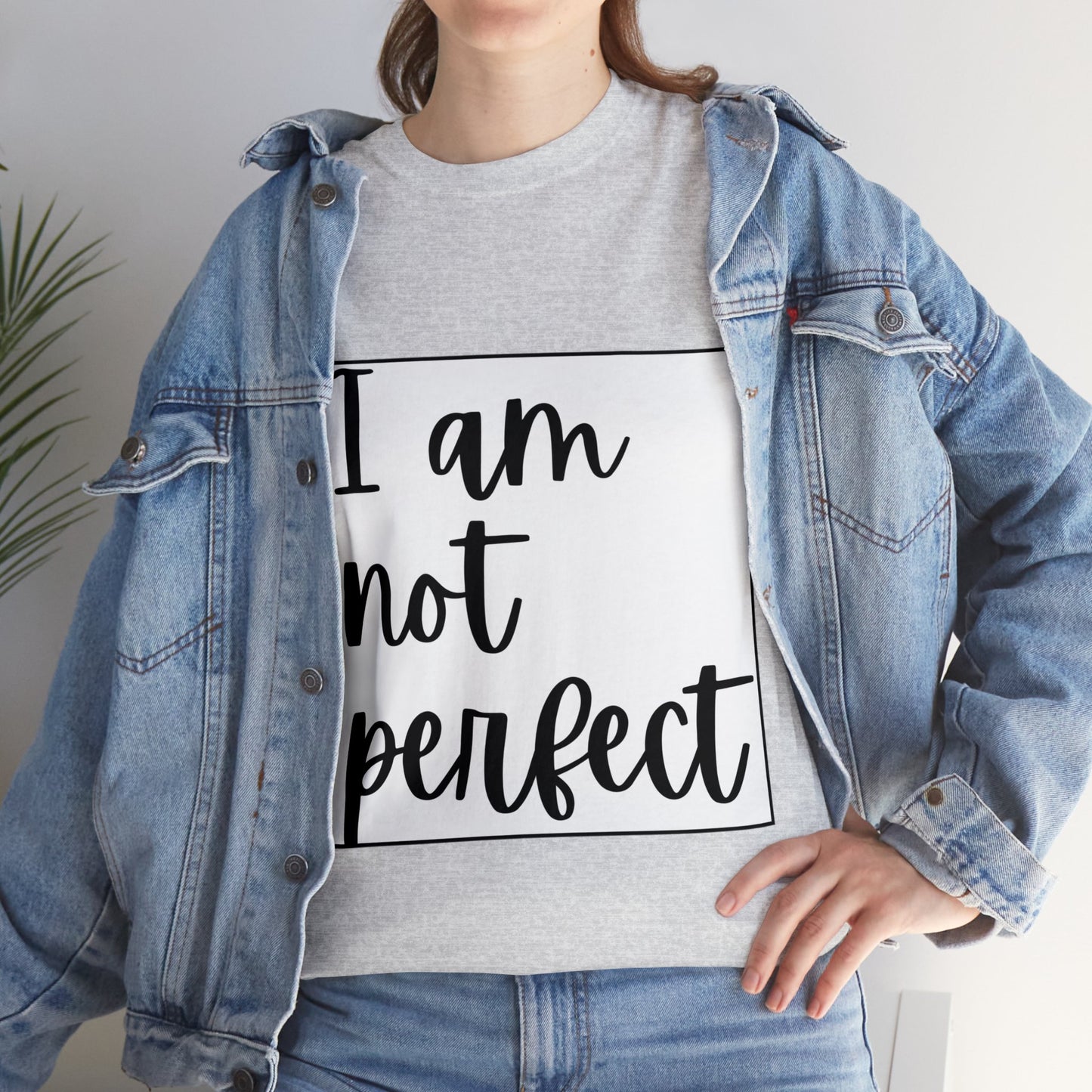 Unisex Heavy Cotton Tee - I am not perfect, just perfectly loved