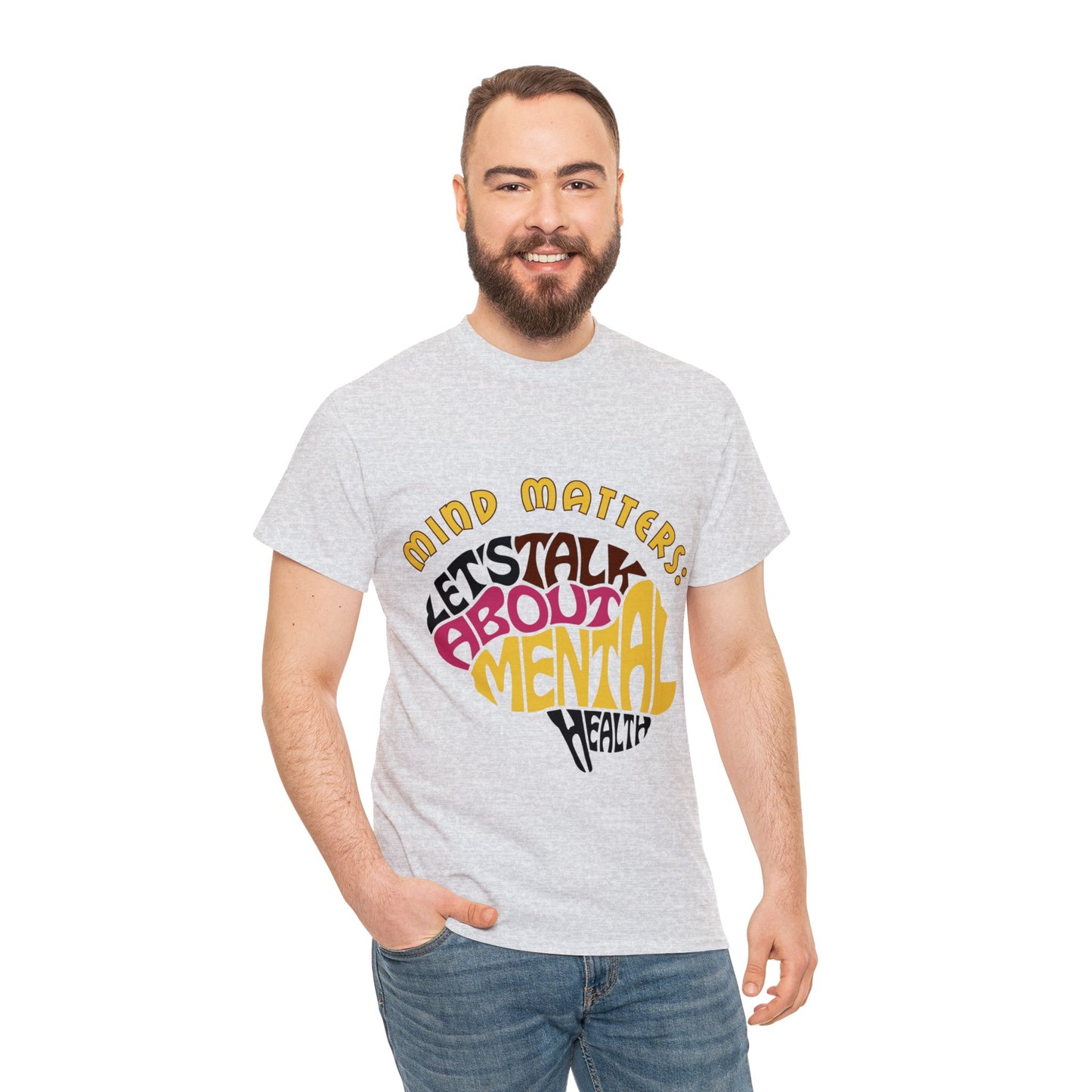 Unisex Heavy Cotton Tee - Mind Matters: Let's Talk About Mental Health