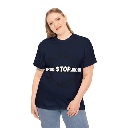 Unisex Heavy Cotton Tee - End the Silence, STOP Mental Health Stigma