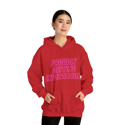 Unisex Hooded Sweatshirt - Proudly Defying Expectations