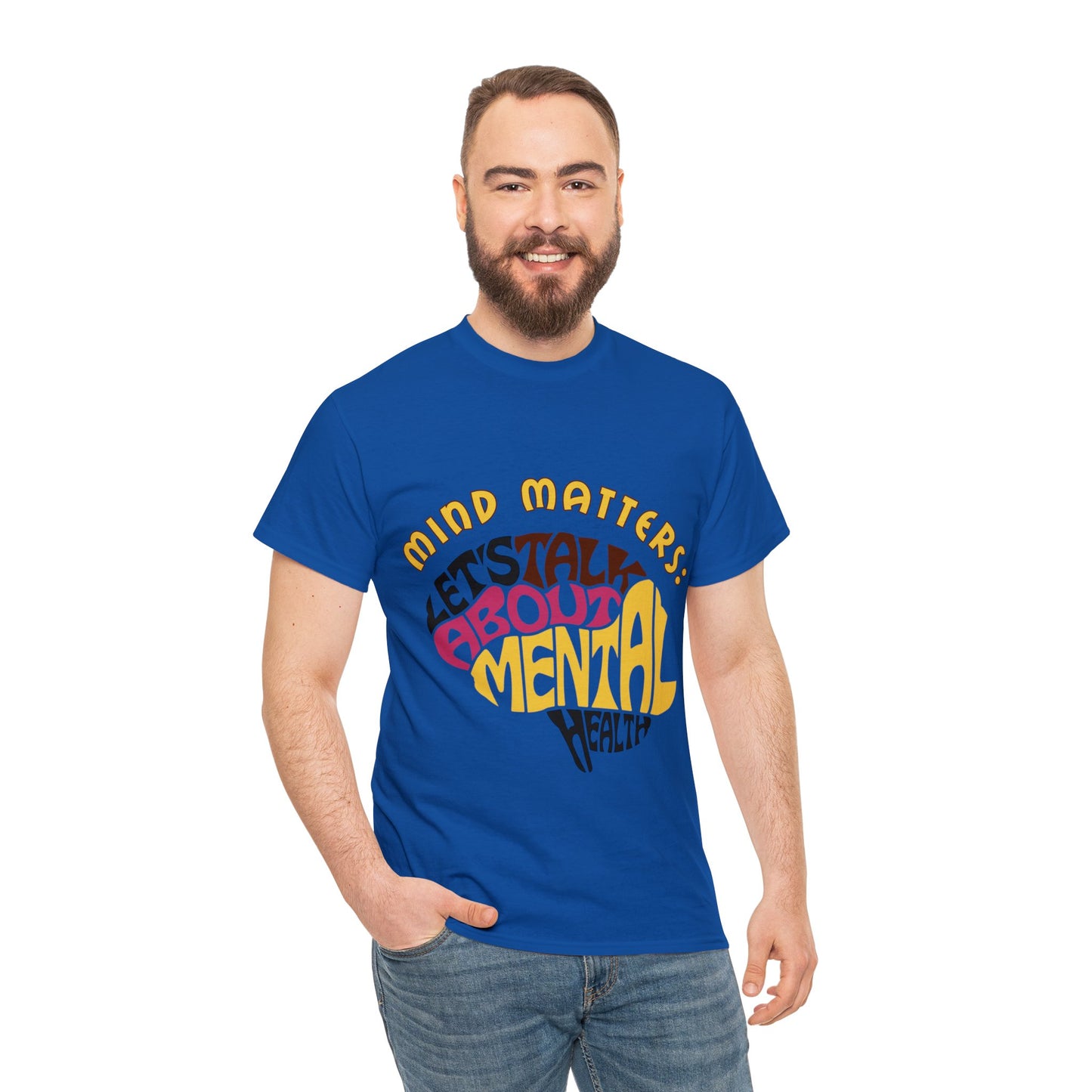 Unisex Heavy Cotton Tee - Mind Matters: Let's Talk About Mental Health