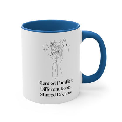 Accent Coffee Mug - Blended Families: Different Roots, Shared Dreams