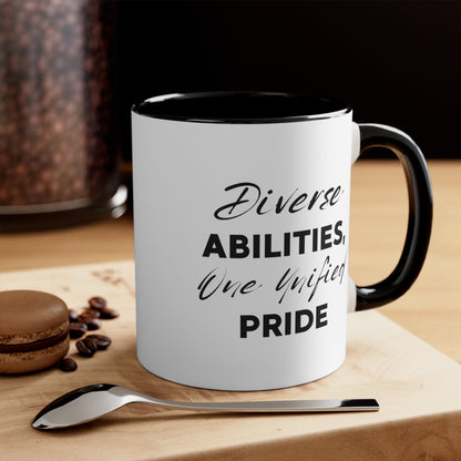 Accent Coffee Mug - Diverse Abilities, One Unified Pride