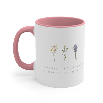 Accent Coffee Mug - Nourish Your Mind, Nurture Your Soul