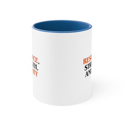 Accent Coffee Mug - Resilience, Strength, and Unity