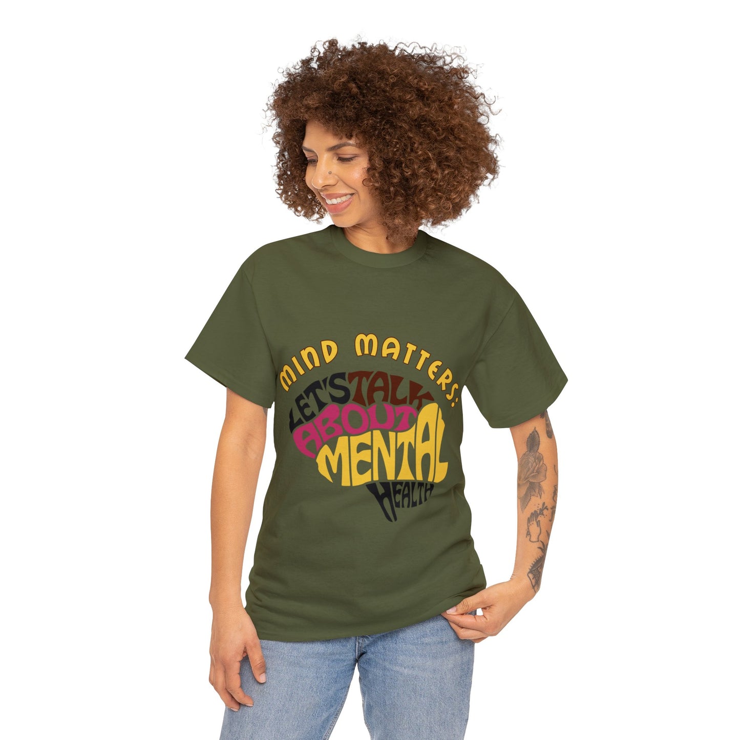 Unisex Heavy Cotton Tee - Mind Matters: Let's Talk About Mental Health