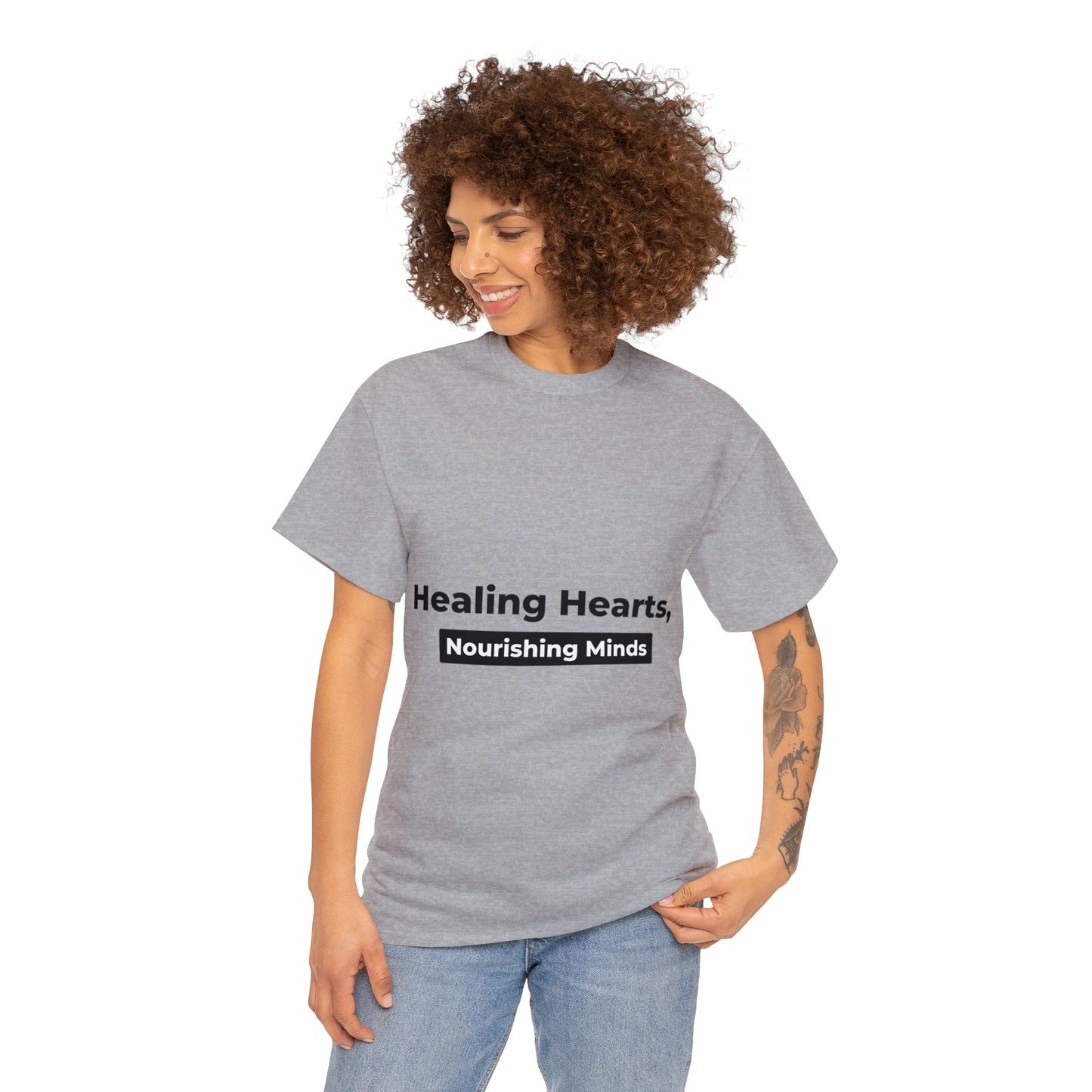 Unisex Heavy Cotton Tee - Healing Hearts, Nourishing Minds