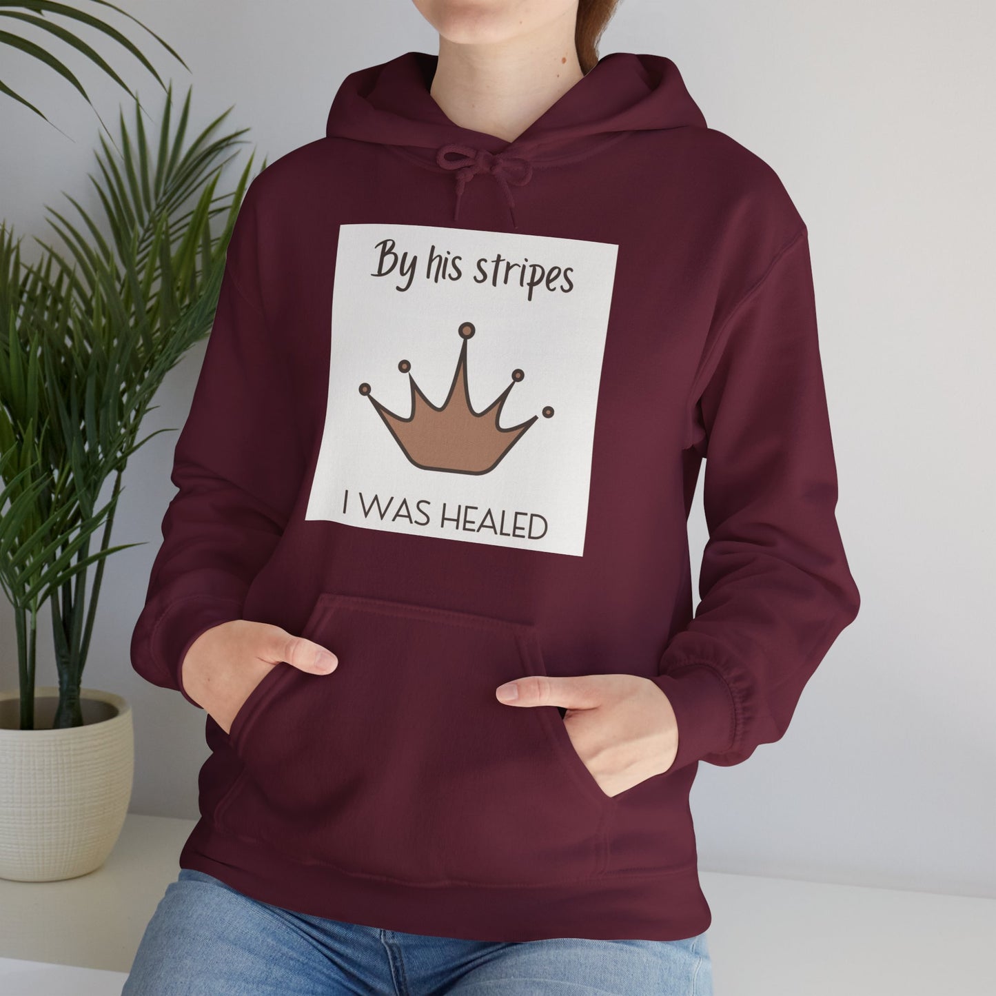 Unisex Hooded Sweatshirt - By His stripes I was healed