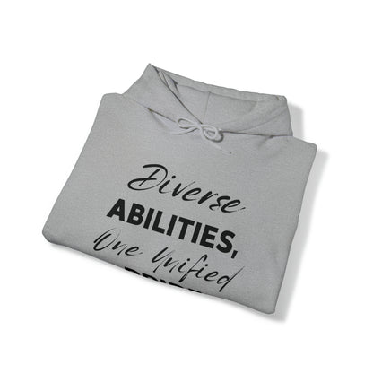 Unisex Hooded Sweatshirt - Diverse Abilities, One Unified Pride