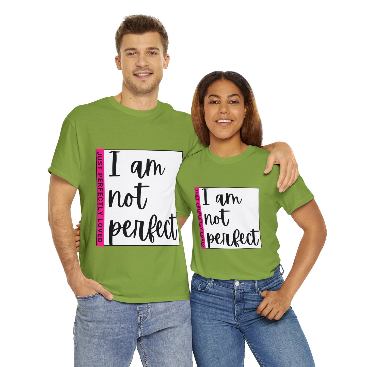 Unisex Heavy Cotton Tee - I am not perfect, just perfectly loved