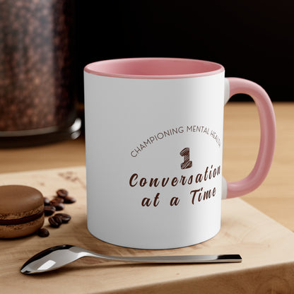 Accent Coffee Mug - Championing Mental Health, One Conversation at a Time