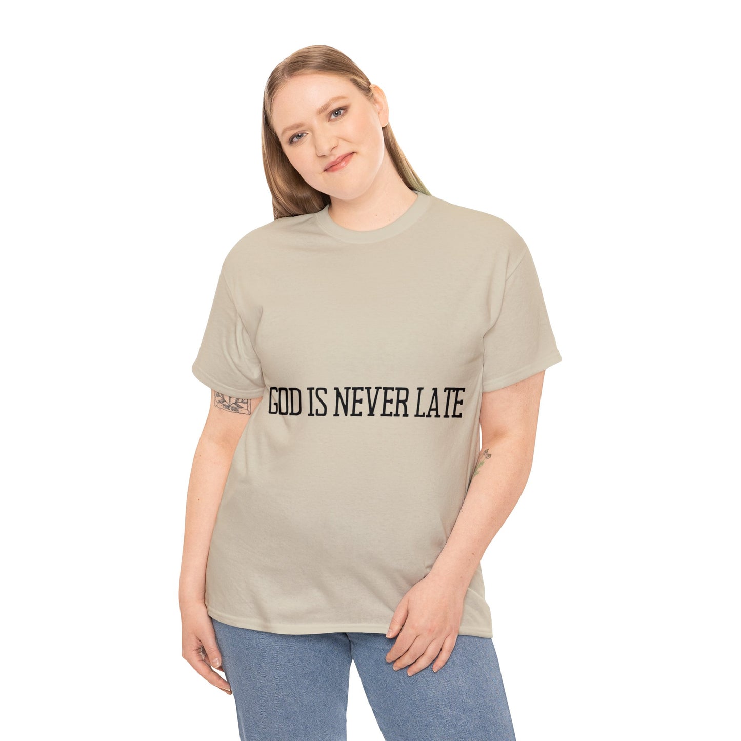 Unisex Heavy Cotton Tee - God is never late