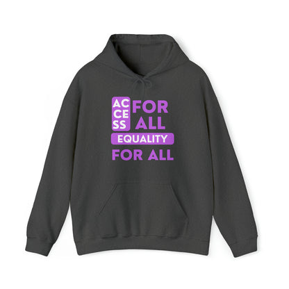 Unisex Heavy Hooded Sweatshirt - Access for All, Equality for All