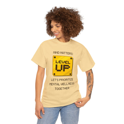 Unisex Heavy Cotton Tee - Mind Matters: Let's Prioritize Mental Wellness Together