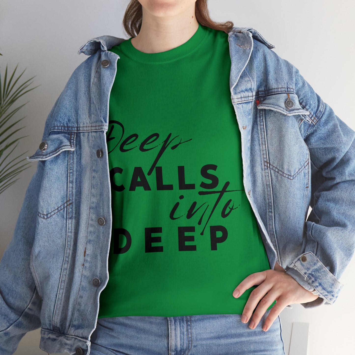 Unisex Heavy Cotton Tee - Deep calls into deep