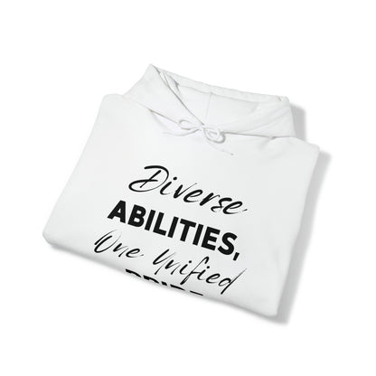 Unisex Hooded Sweatshirt - Diverse Abilities, One Unified Pride