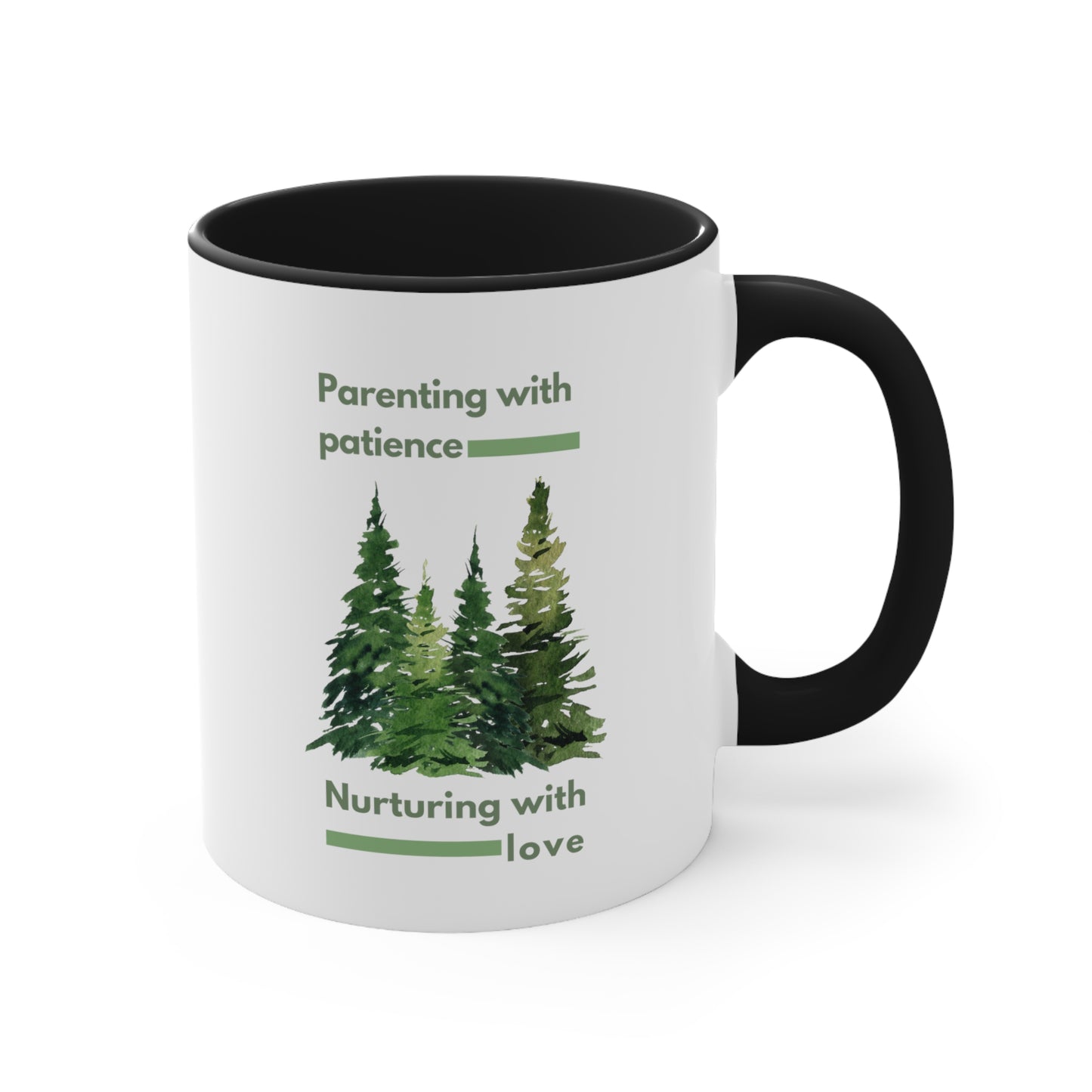 Accent Coffee Mug - Parenting with Patience, Nurturing with Love