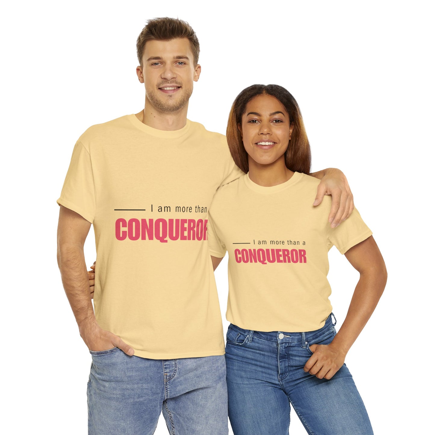 Unisex Heavy Cotton Tee - I am more than a conqueror