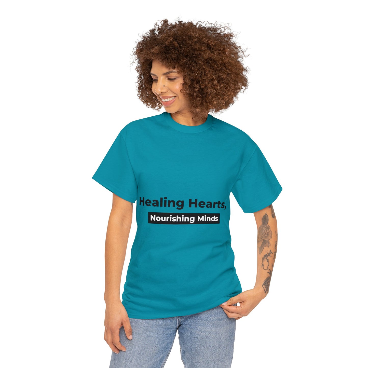 Unisex Heavy Cotton Tee - Healing Hearts, Nourishing Minds