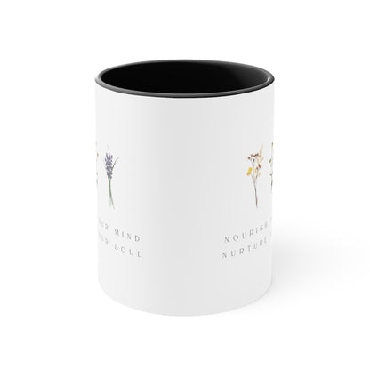 Accent Coffee Mug - Nourish Your Mind, Nurture Your Soul