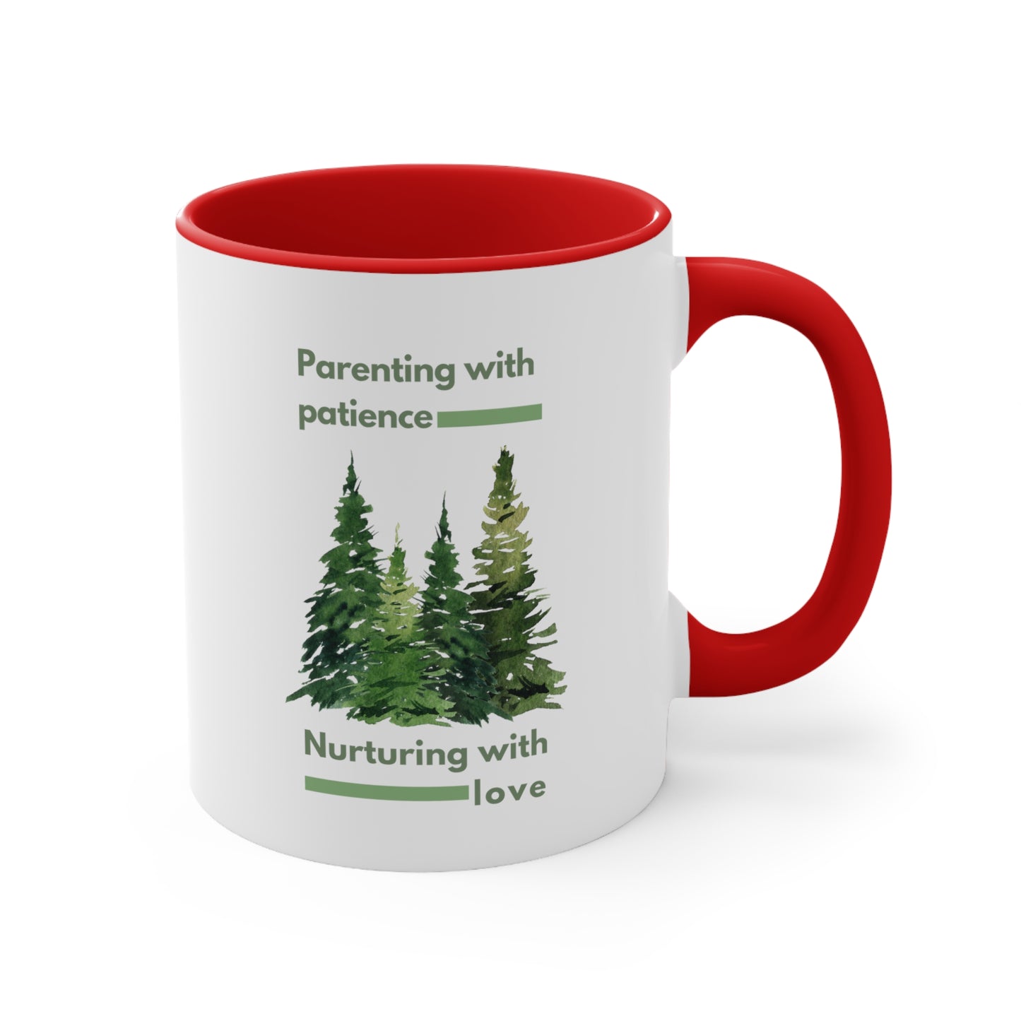 Accent Coffee Mug - Parenting with Patience, Nurturing with Love