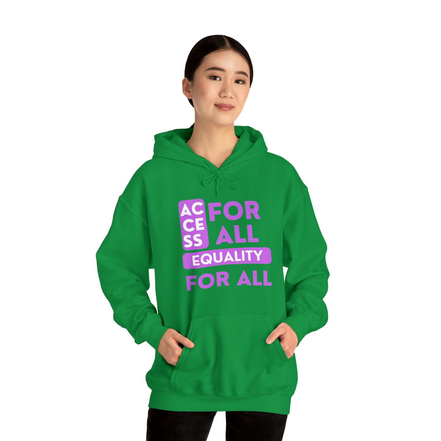 Unisex Heavy Hooded Sweatshirt - Access for All, Equality for All