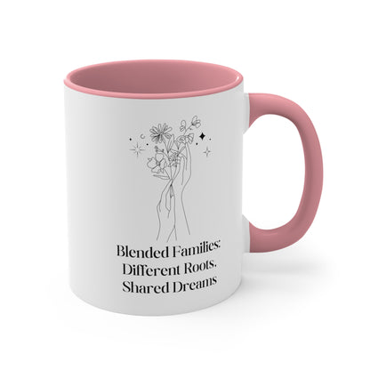 Accent Coffee Mug - Blended Families: Different Roots, Shared Dreams