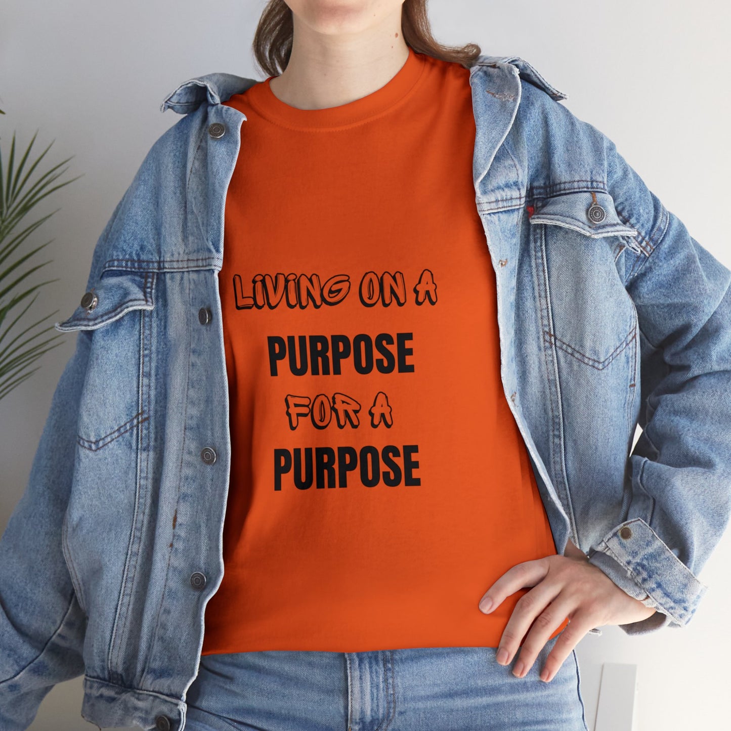 Unisex Heavy Cotton Tee - Living on purpose for a purpose