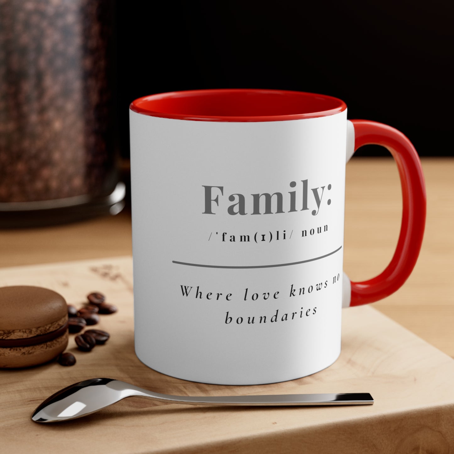 Accent Coffee Mug - Family: Where Love Knows No Boundaries