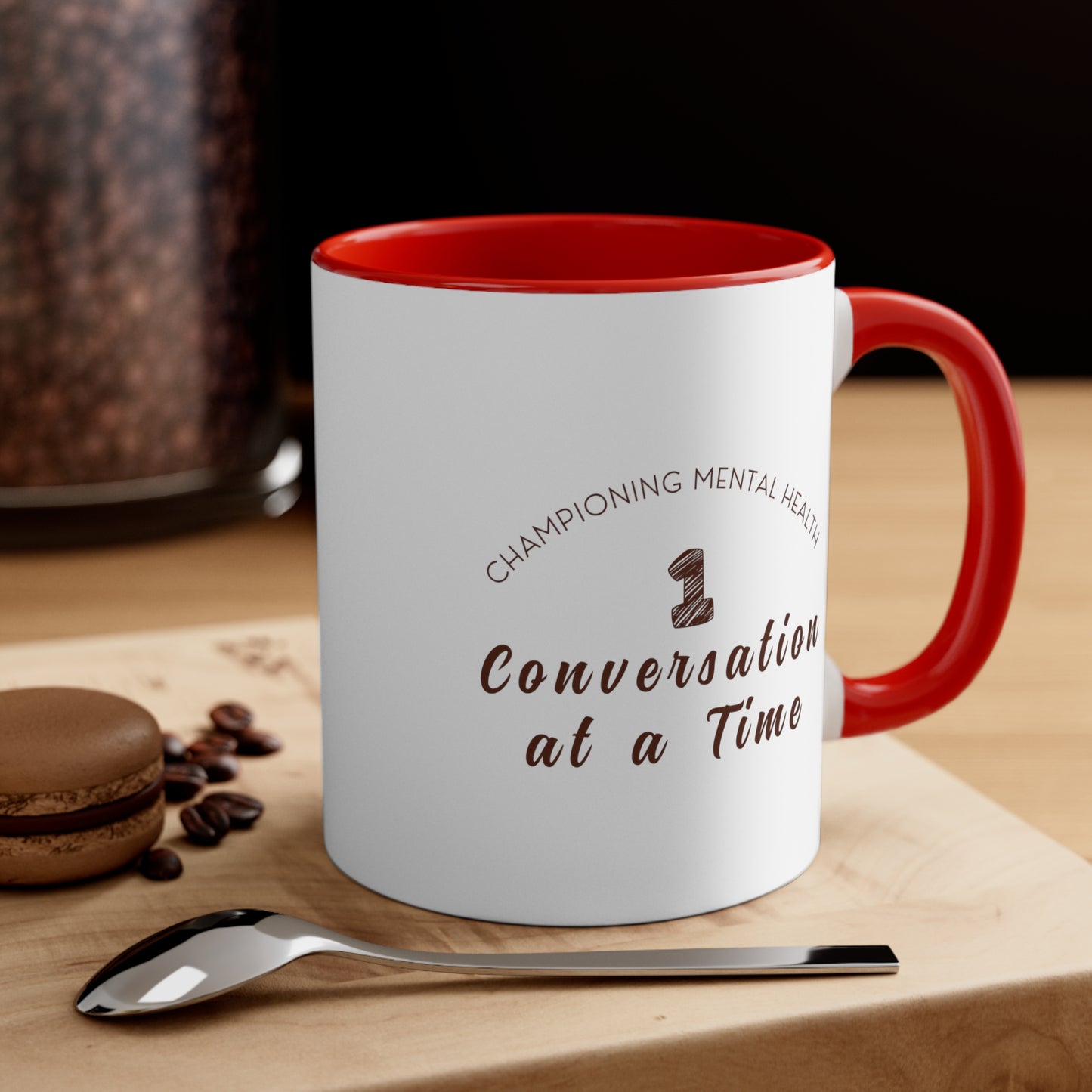 Accent Coffee Mug - Championing Mental Health, One Conversation at a Time