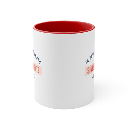 Accent Coffee Mug - In Unity and Strength, Single Parents Thrive