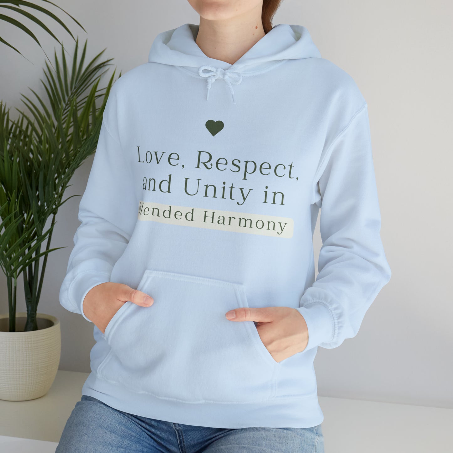 Unisex Hooded Sweatshirt - Love, Respect, and Unity in Blended Harmony