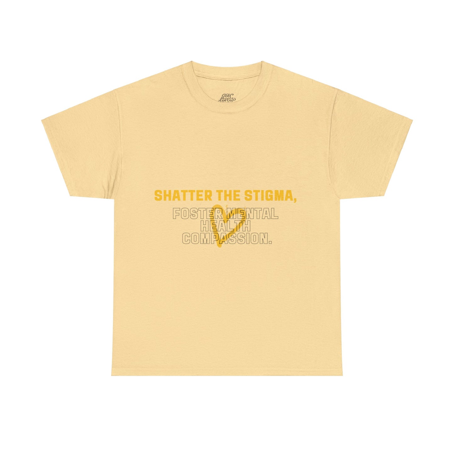 Unisex Heavy Cotton Tee - Shatter the Stigma, Foster Mental Health Compassion