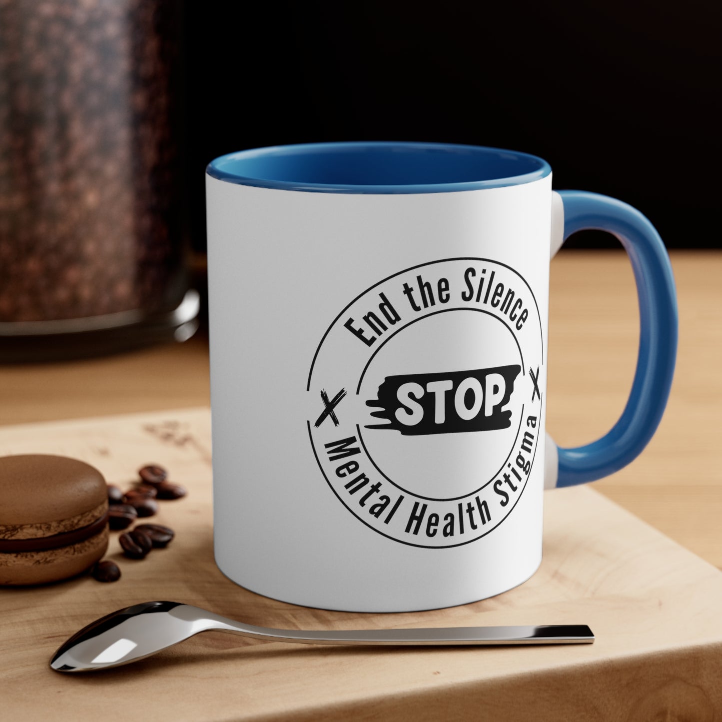 Accent Coffee Mug - End the Silence, STOP Mental Health Stigma