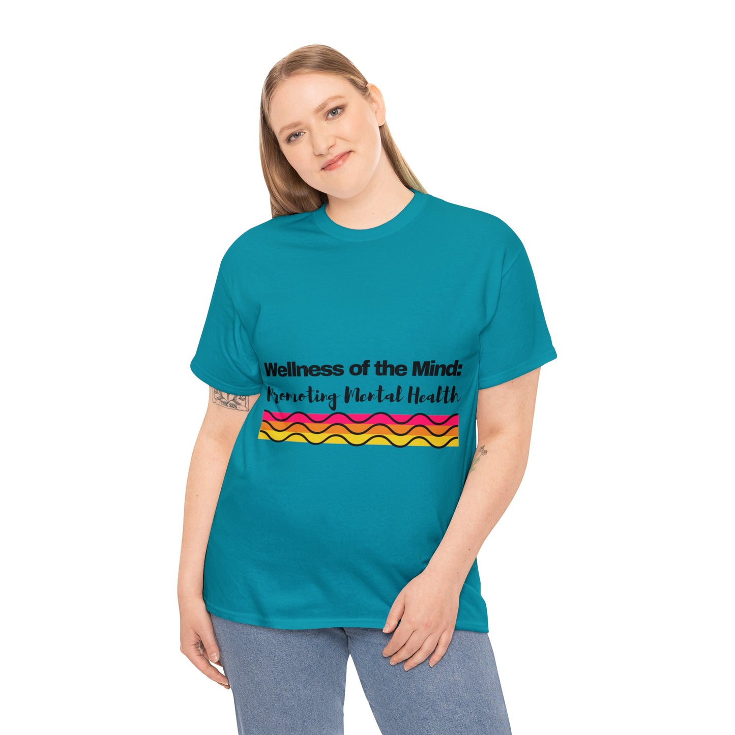 Unisex Heavy Cotton Tee - Wellness of the Mind: Promoting Mental Health