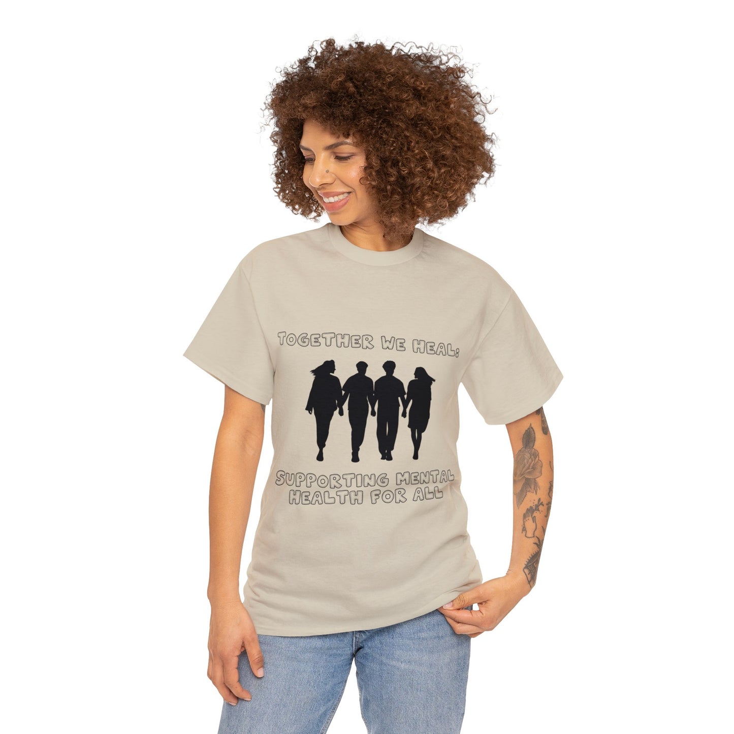 Unisex Heavy Cotton Tee -  Together We Heal: Supporting Mental Health for All