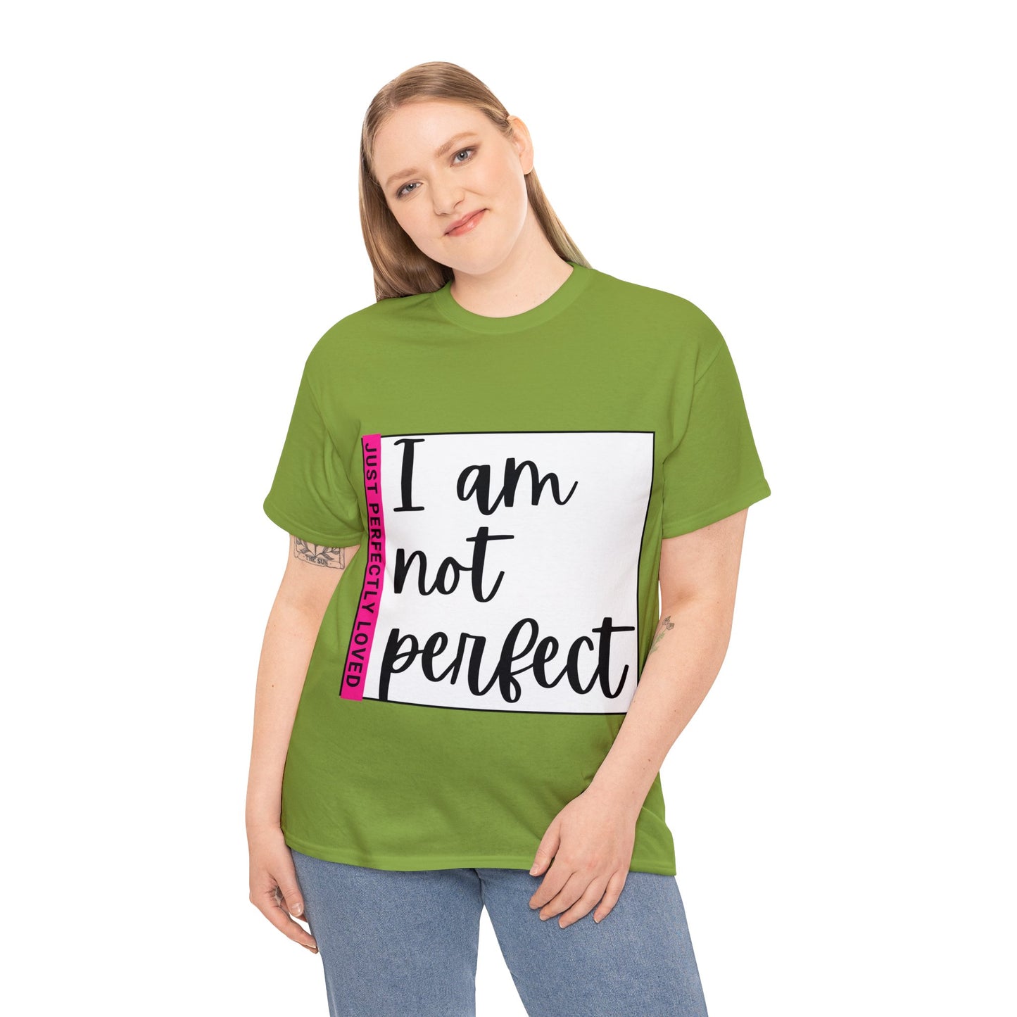 Unisex Heavy Cotton Tee - I am not perfect, just perfectly loved