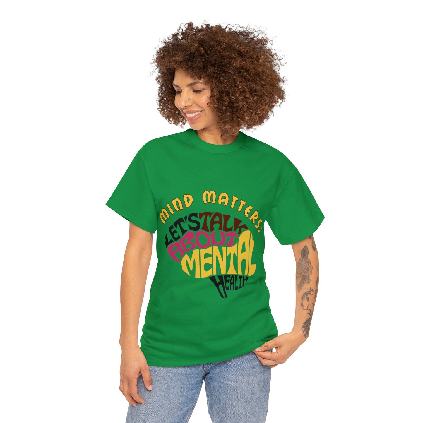 Unisex Heavy Cotton Tee - Mind Matters: Let's Talk About Mental Health