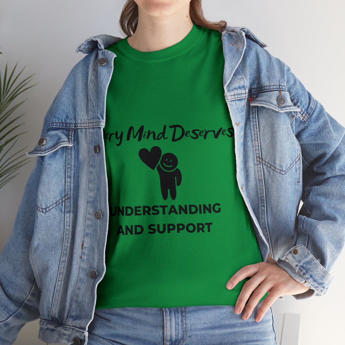 Unisex Heavy Cotton Tee - Every Mind Deserves Understanding and Support