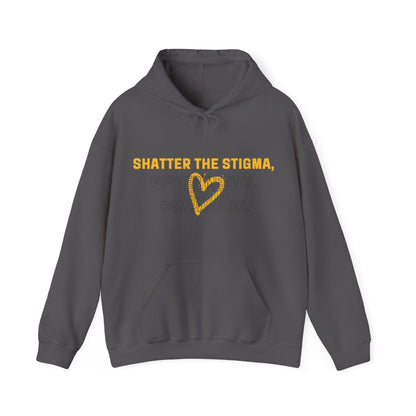 Unisex Hooded Sweatshirt - Shatter the Stigma, Foster Mental Health Compassion