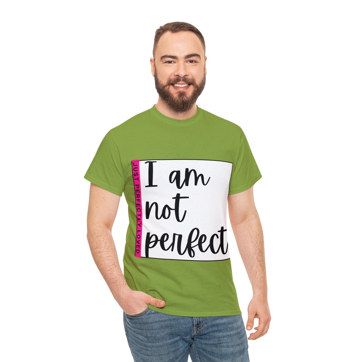 Unisex Heavy Cotton Tee - I am not perfect, just perfectly loved