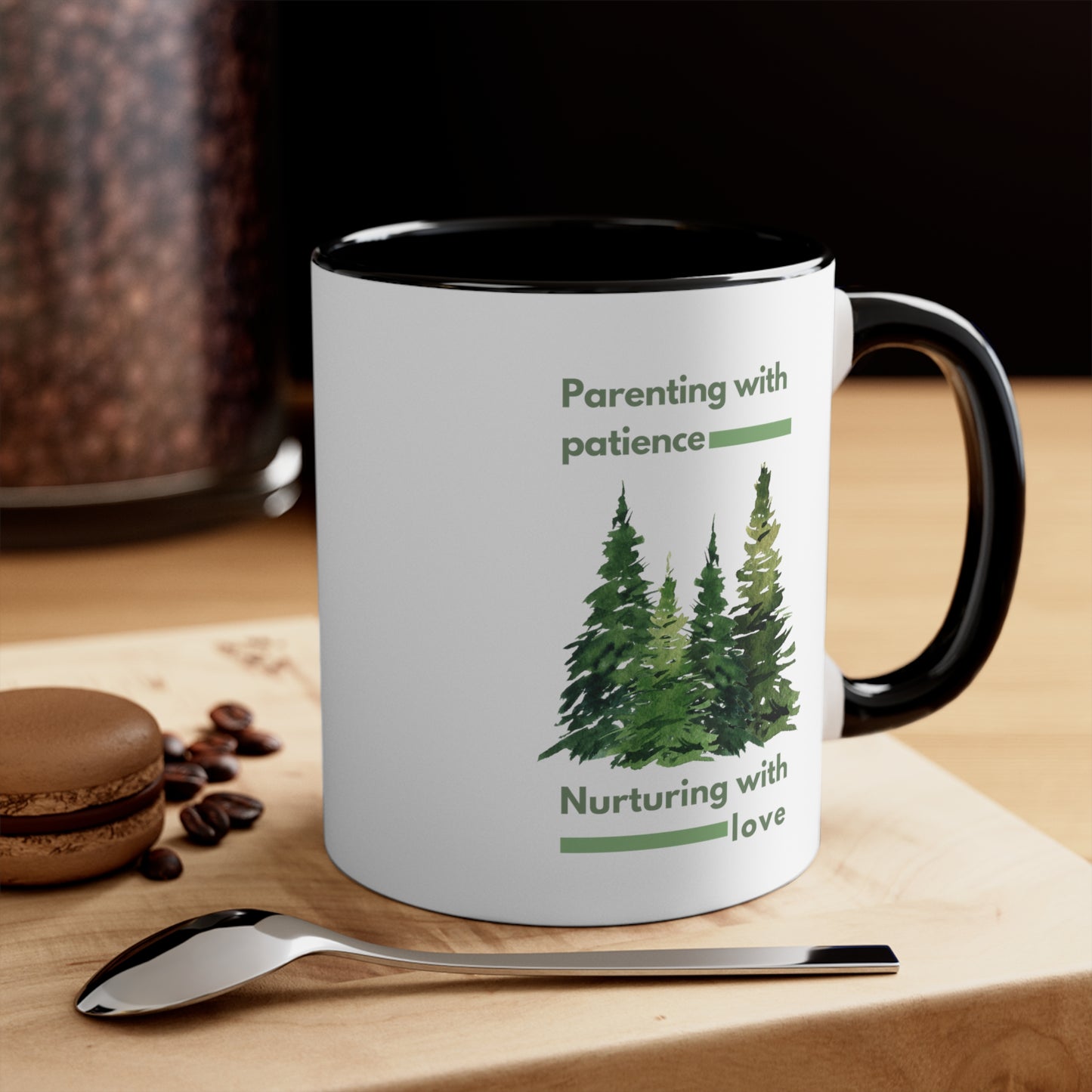 Accent Coffee Mug - Parenting with Patience, Nurturing with Love