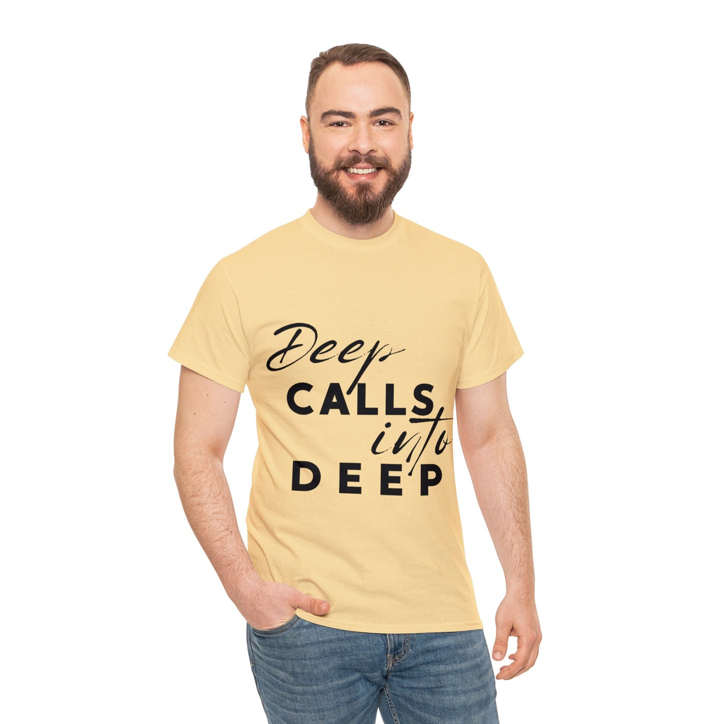 Unisex Heavy Cotton Tee - Deep calls into deep